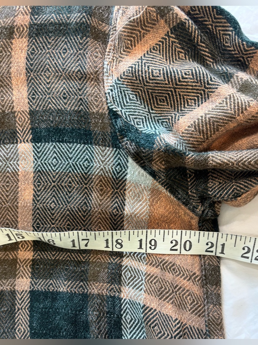 Free People Sz S Easy Street Cotton Oversized Brown Plaid Flannel Shirt Top - Picture 8 of 11